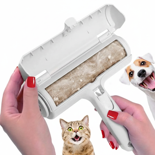 PawLunor Lint Roller open compartment showing collected pet fur